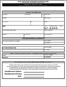 OSSP Center new patient registration form
